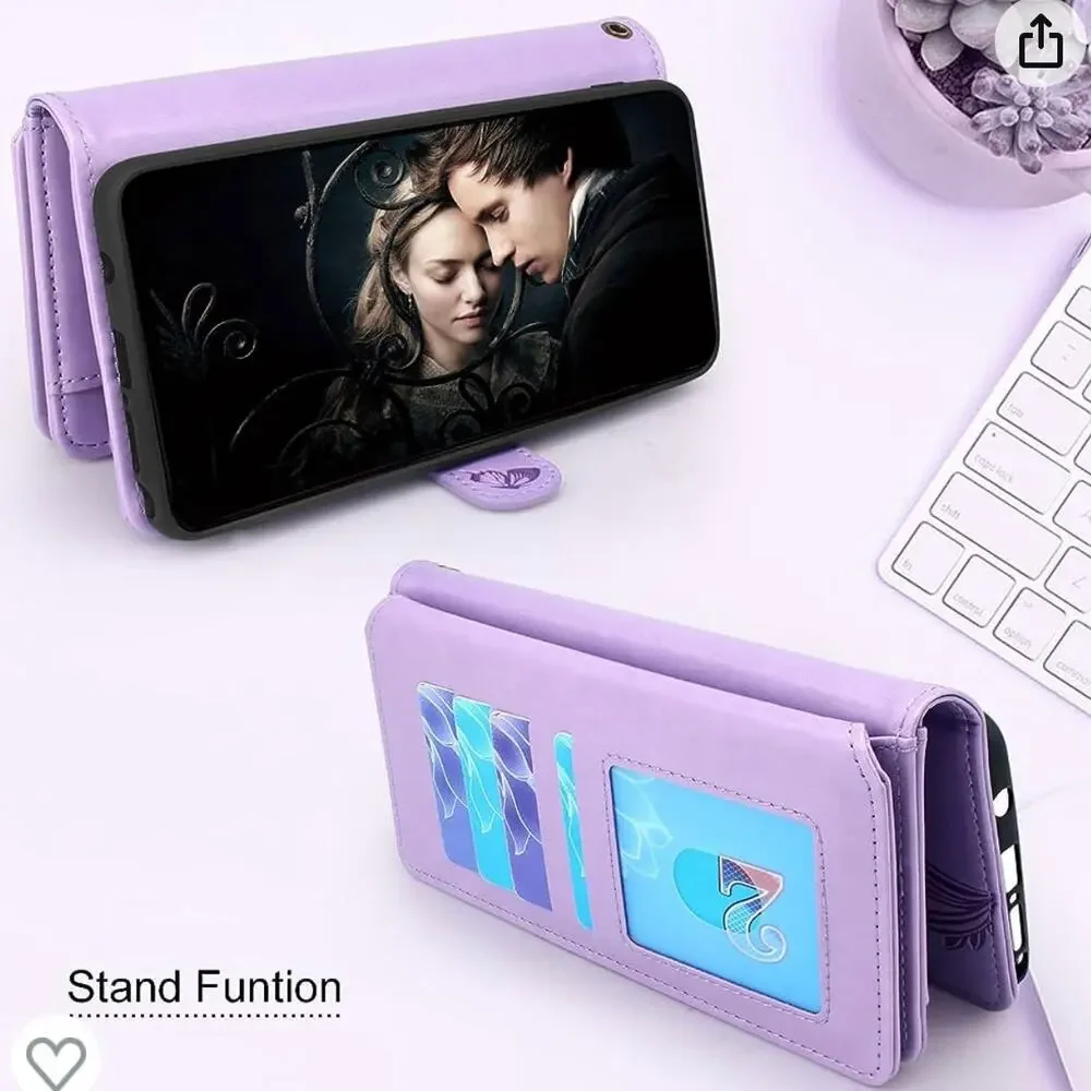 Phone Case Wallet Lavender Butterfly OnePlus Nord 6.5